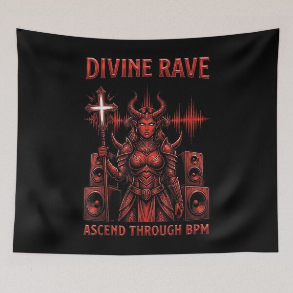 Item preview, Divine Rave Queen Ascend Through BPM Hard Techno designed and sold by Stephenbaile.