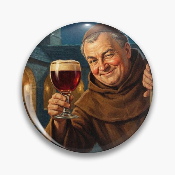 Item preview, DUBBEL DOUBLE THE FUN MONK APPROVED Vintage 1950s Belgian Abbey Poster designed and sold by Cozy-Old-Pub.