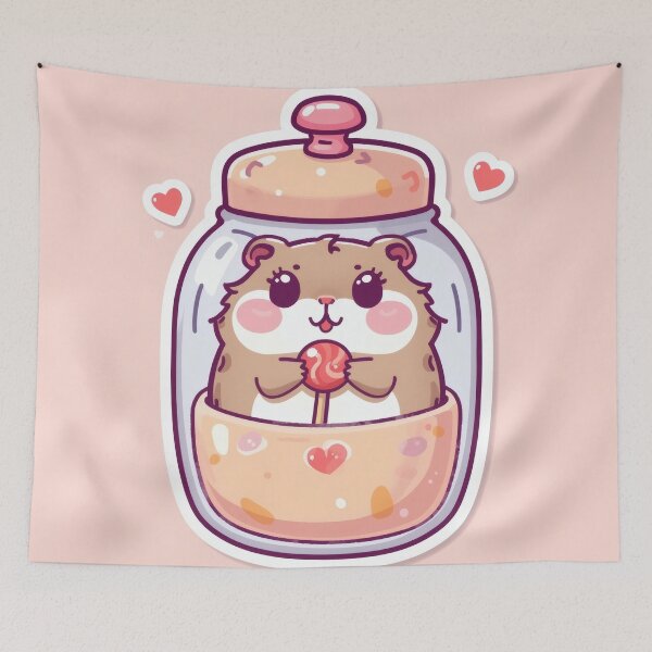Item preview, Kawaii Hamster in Candy Jar – Cute Pastel Sweet Hamster designed and sold by Visualynx.