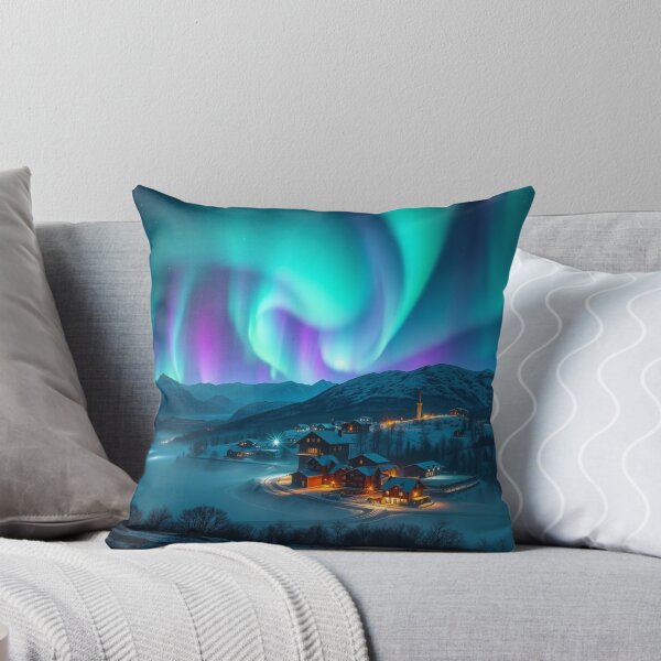 Item preview, Aurora Village Dreams – winter magic, glowing windows & poetic silence in snowy mountain light designed and sold by FotoworldEdel.