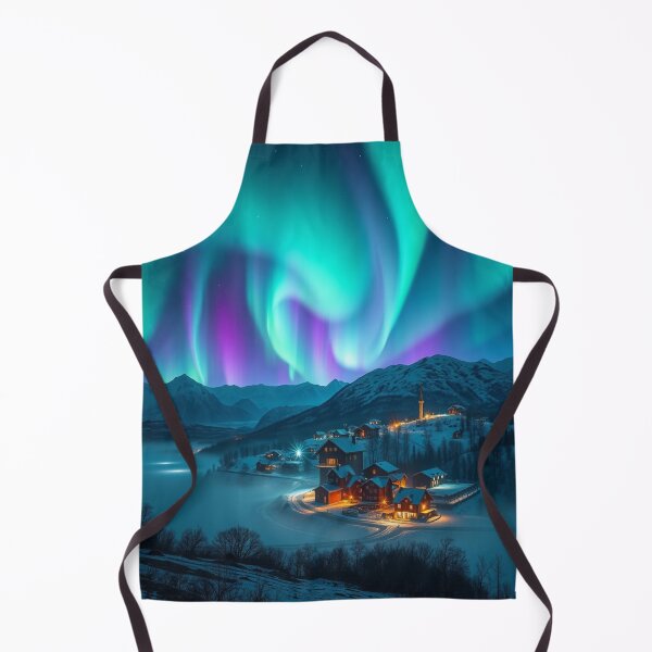 Item preview, Aurora Village Dreams – winter magic, glowing windows & poetic silence in snowy mountain light designed and sold by FotoworldEdel.