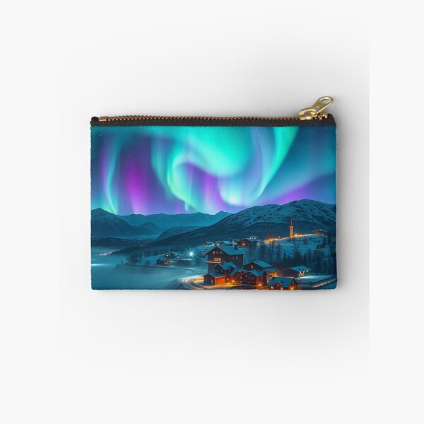 Item preview, Aurora Village Dreams – winter magic, glowing windows & poetic silence in snowy mountain light designed and sold by FotoworldEdel.