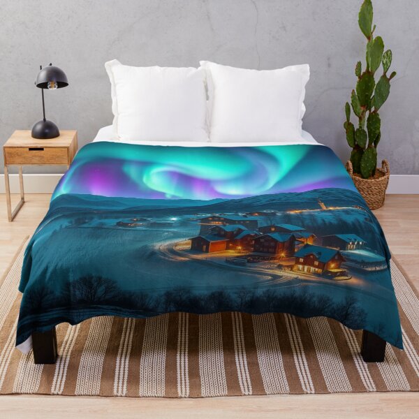 Item preview, Aurora Village Dreams – winter magic, glowing windows & poetic silence in snowy mountain light designed and sold by FotoworldEdel.