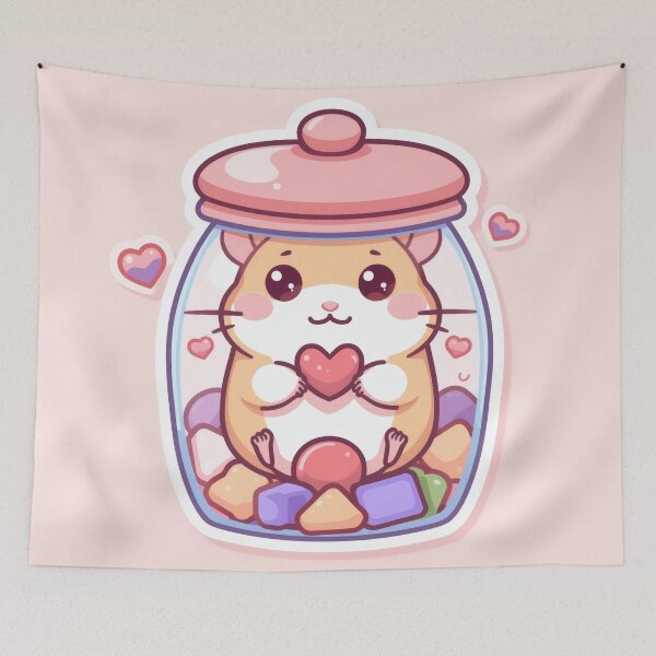 Item preview, Kawaii Hamster in Candy Jar – Cute Pastel Sweet Hamster designed and sold by Visualynx.