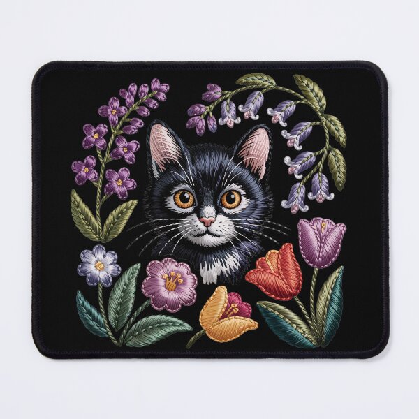 Item preview, embroidered black cat designed and sold by jkrphoto.