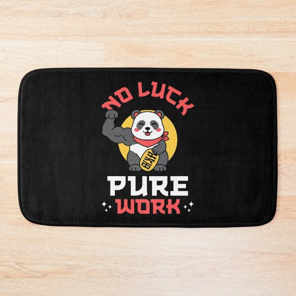 Item preview, No Luck Pure Work - Panda Flexing Biceps Japanese Pop Culture designed and sold by Brogress Project.