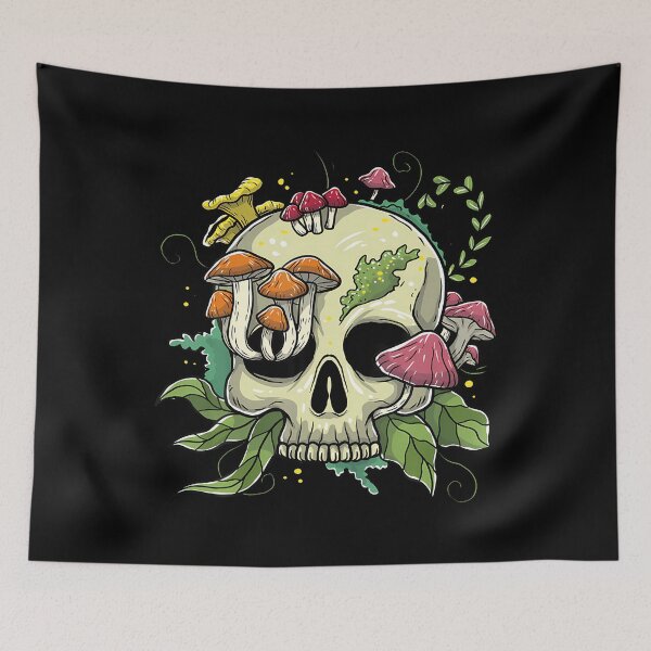 Item preview, Mushroom Skull Skeleton Cottagecore Aesthetic Goblincore designed and sold by LauraLydiaa.