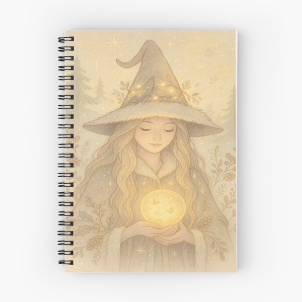 Item preview, Winter Witch of Light – Cozy Magical Christmas Illustration designed and sold by jolille.