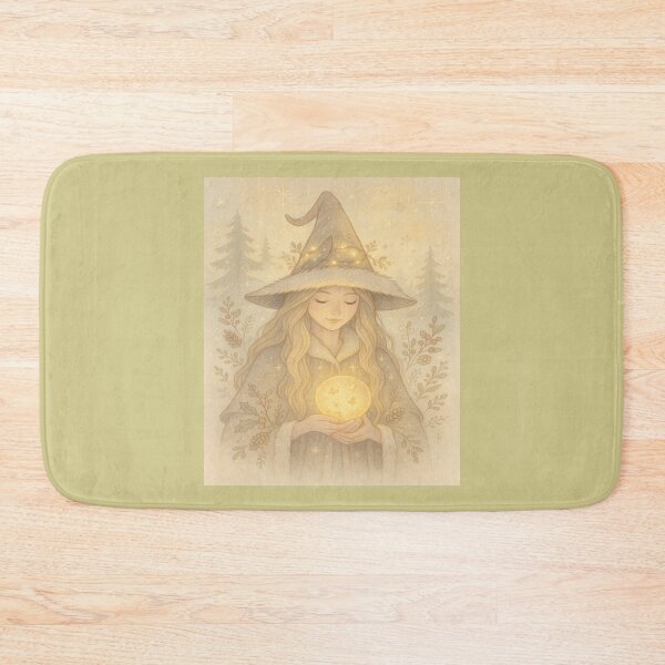 Item preview, Winter Witch of Light – Cozy Magical Christmas Illustration designed and sold by jolille.