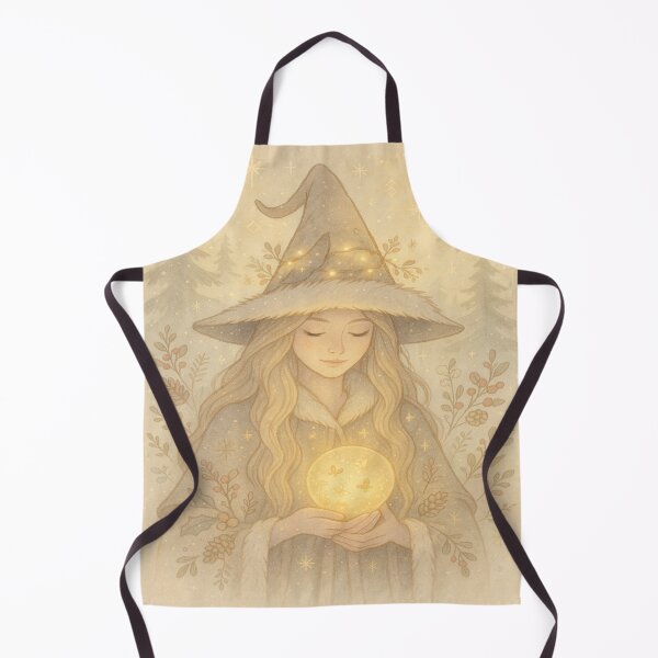 Item preview, Winter Witch of Light – Cozy Magical Christmas Illustration designed and sold by jolille.