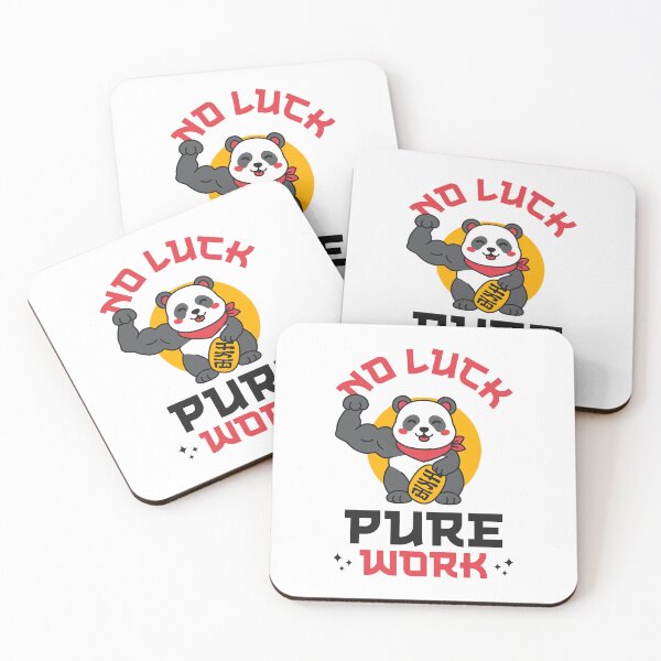 Item preview, No Luck Pure Work - Panda Flexing Biceps Japanese Pop Culture designed and sold by Brogress Project.