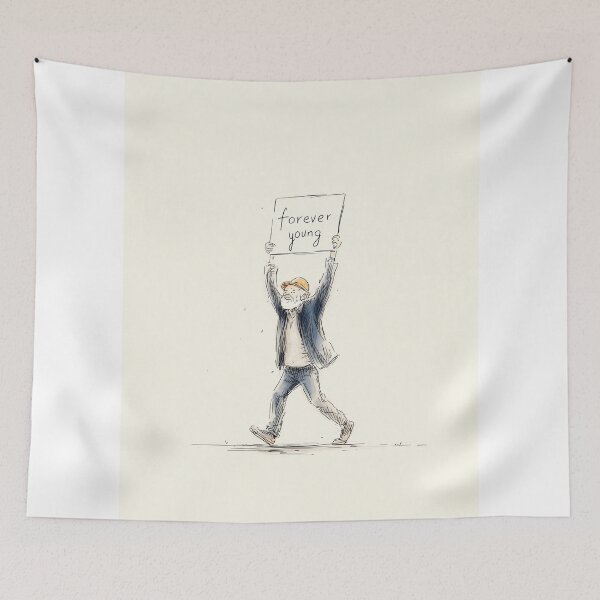 Item preview, Forever young - Man Holding Forever Young Sign designed and sold by lautir.