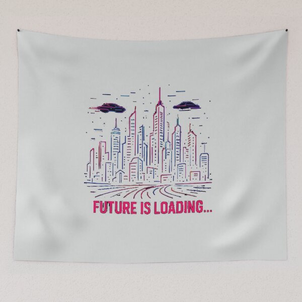 Item preview, Future Is Loading Cyberpunk T-Shirt | Neon Futuristic City Gamer Tee designed and sold by KDesignCrafts.