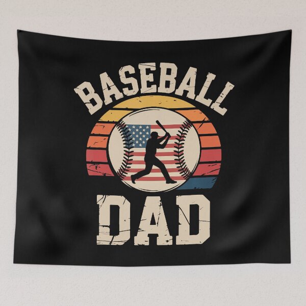 Item preview, Baseball Dad Retro American Flag Style designed and sold by MarcellaTerri.