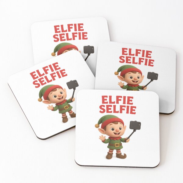 Item preview, Cute Elf Taking A Selfie - Elfie Selfie | Kawaii Fun Christmas Art designed and sold by Moons Studio.
