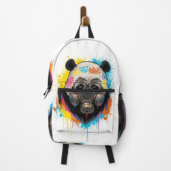 Item preview, Graffiti Panda Art Print – Urban Street Art Panda with Gas Mask | Colorful Splatter Wall Decor designed and sold by R-B-Colors.