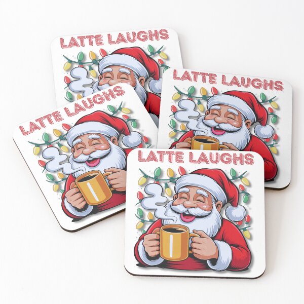 Item preview, Latte Laughs Santa Sipping Coffee designed and sold by heerak009.