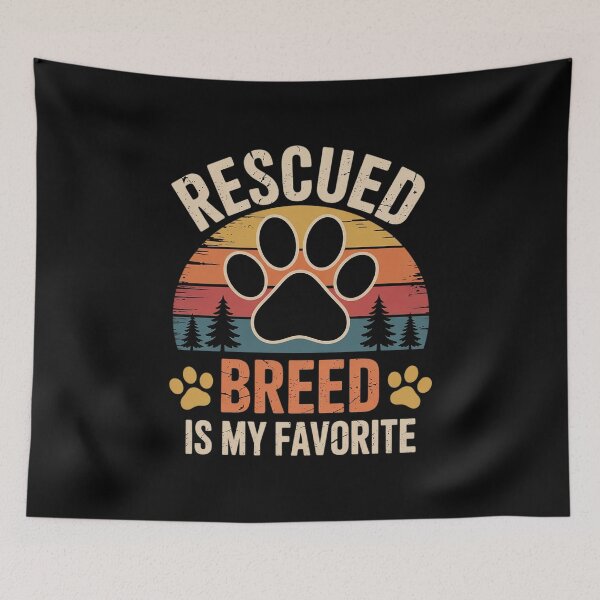 Item preview, Love Dogs Rescue Rescued Is My Favorite Breed Vintage Paw6  designed and sold by RuthGAArt.