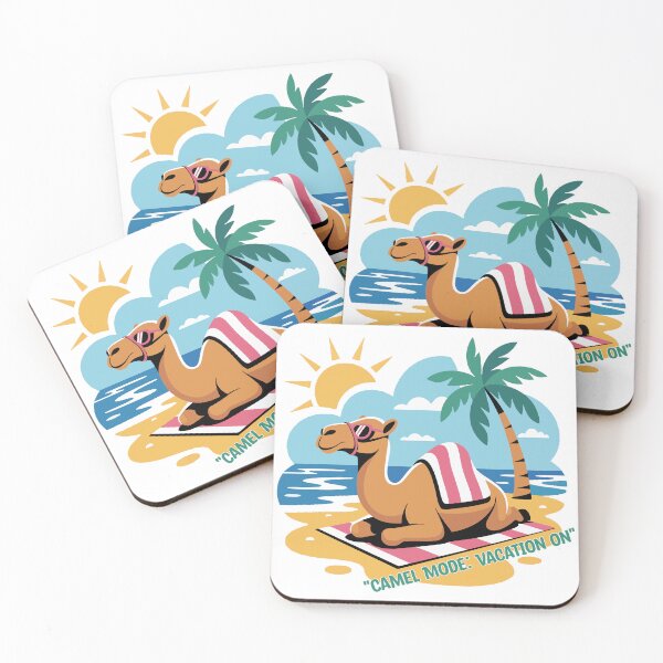 Item preview, Chill Camel Sunbathing on the Beach – Cute Summer Cartoon Logo designed and sold by ArtiFize Store.