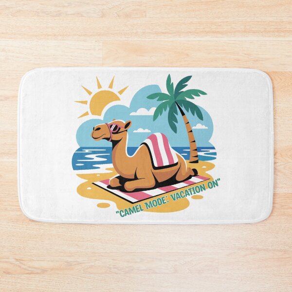 Item preview, Chill Camel Sunbathing on the Beach – Cute Summer Cartoon Logo designed and sold by ArtiFize Store.