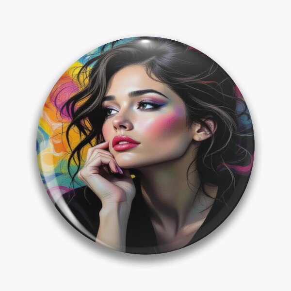 Item preview, Colorful Thoughts – Portrait with vivid makeup & Monetinspired abstract vibes designed and sold by FotoworldEdel.