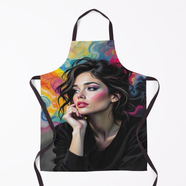 Item preview, Colorful Thoughts – Portrait with vivid makeup & Monetinspired abstract vibes designed and sold by FotoworldEdel.