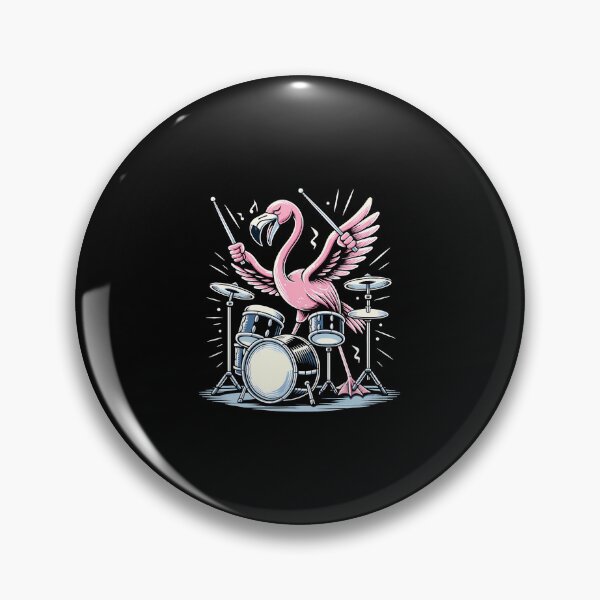 Item preview, Drummer Flamingo Drumming Player Playing Drums Drumset designed and sold by MyraLorri.