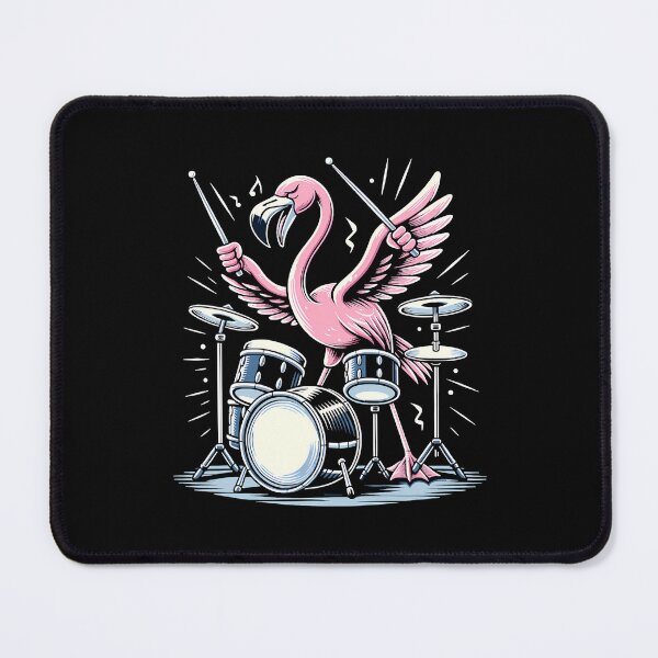 Item preview, Drummer Flamingo Drumming Player Playing Drums Drumset designed and sold by MyraLorri.