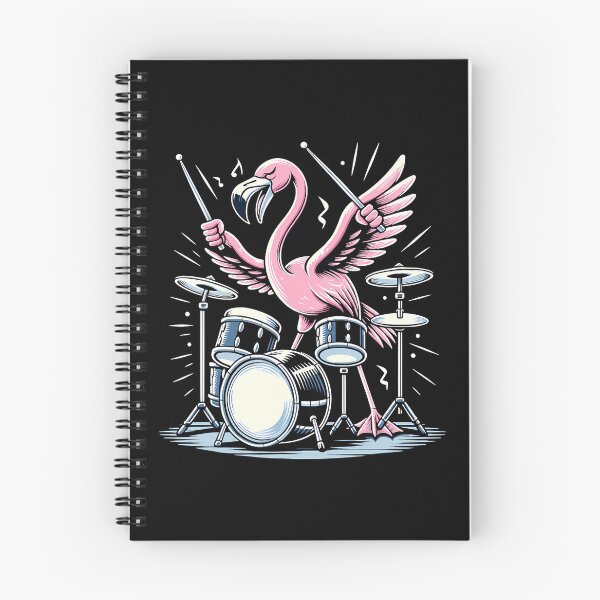 Item preview, Drummer Flamingo Drumming Player Playing Drums Drumset designed and sold by MyraLorri.