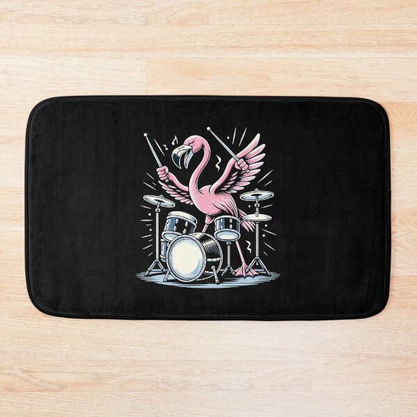 Item preview, Drummer Flamingo Drumming Player Playing Drums Drumset designed and sold by MyraLorri.