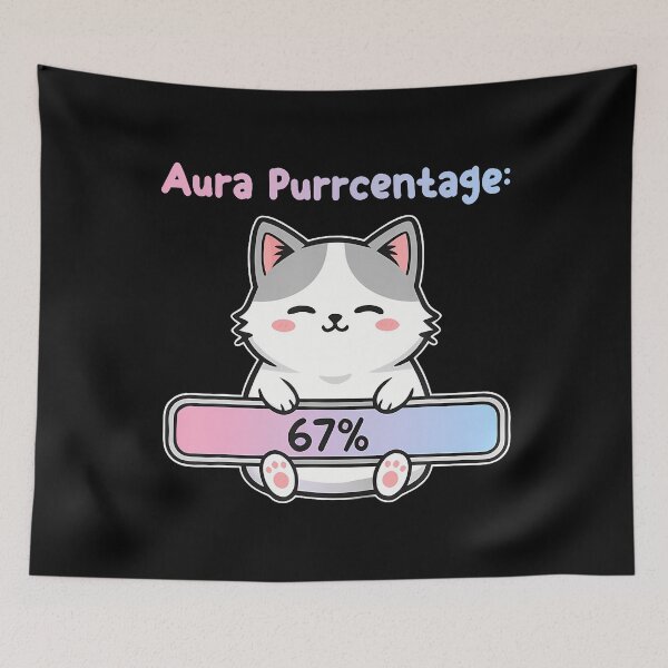 Item preview, 67 Funny Cat Aura Energy At Six Seven Meme Gen Z Alpha designed and sold by MarcellaTerri.