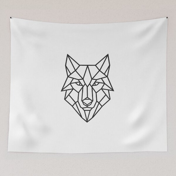 Item preview, Geometric Wolf Head Line Art designed and sold by Napini.