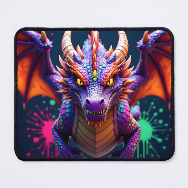 Artikelvorschau, Ultra Colourful Bright Flying 3D Dragon | Vibrant Pop Art Zentangle Illustration entworfen und verkauft von MagicalArch.