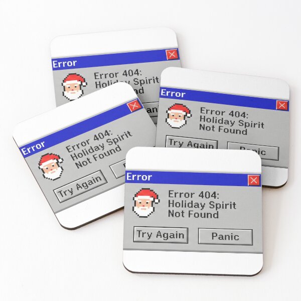 Item preview, Error 404 Holiday Spirit Not Found Pixel Art designed and sold by BKPrintDesing.