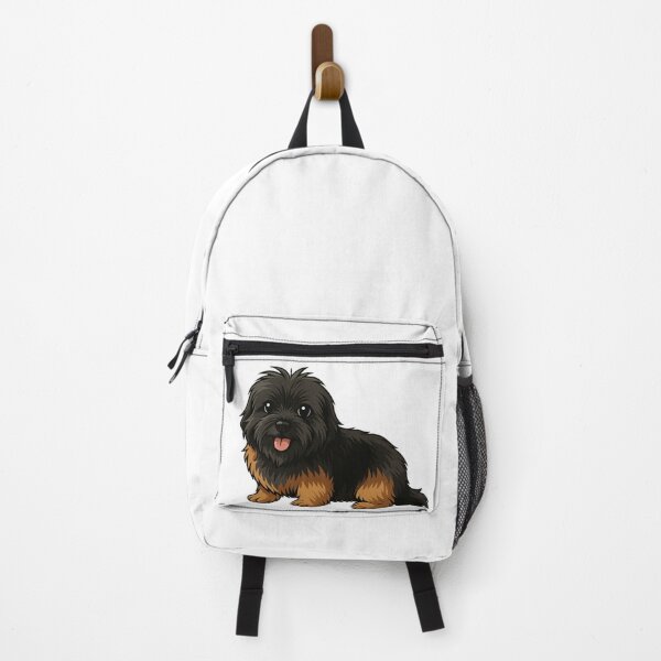 Item preview, Cartoon-style fluffy dog with black and brown fur, big eyes, and playful expression—sitting on a light surface designed and sold by pipikijung.