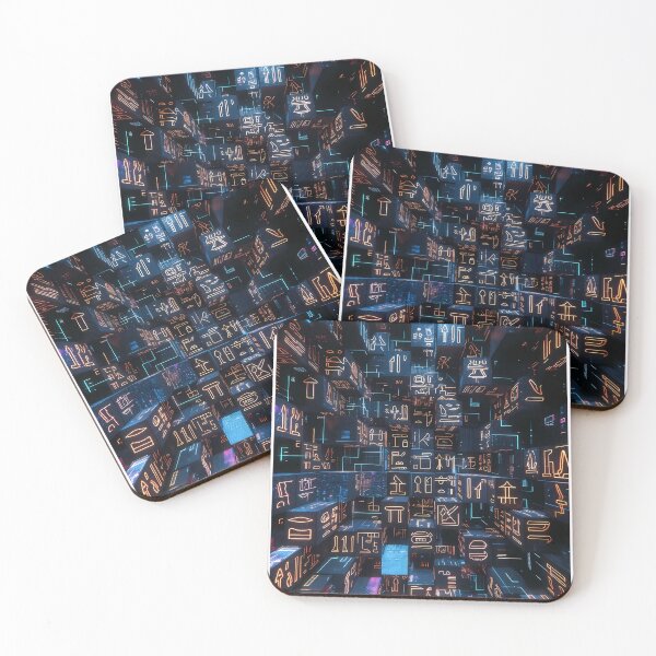 Item preview, 3D Perspectives, Cyberpunk Egyptian Hieroglyphics, Symmetrical Textures (image size 8320x12480) designed and sold by Digital-Davinci.