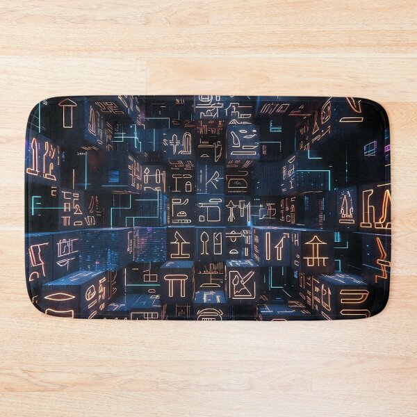 Item preview, 3D Perspectives, Cyberpunk Egyptian Hieroglyphics, Symmetrical Textures (image size 8320x12480) designed and sold by Digital-Davinci.