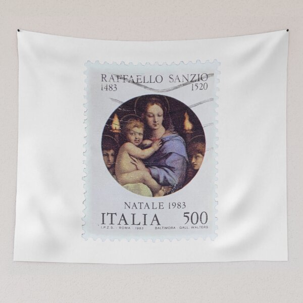 Item preview, Italian Natale Sanzio Vintage 500 Lira Postage Stamp designed and sold by red-amber65.