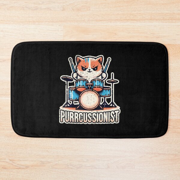 Item preview, Drumming Cat Percussion Drums Percussionist Kitten Drummer designed and sold by CaraRuth.