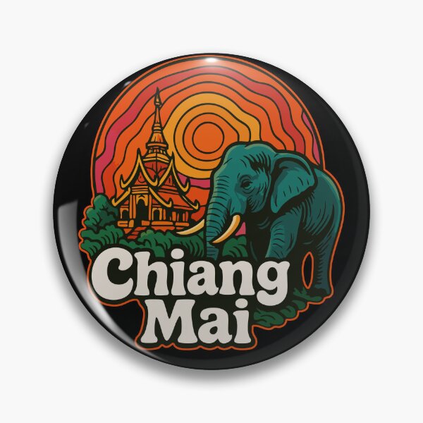 Item preview, Chiang Mai Thailand Retro Trippy Travel designed and sold by TomFrontierArt.
