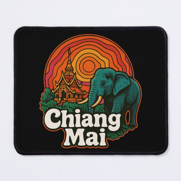 Item preview, Chiang Mai Thailand Retro Trippy Travel designed and sold by TomFrontierArt.