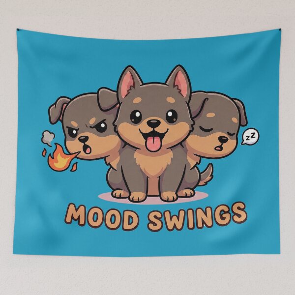 Item preview, Mood Swings Cerberus - Cute Greek Mythology Three Headed Dog designed and sold by MythoWorldddd.
