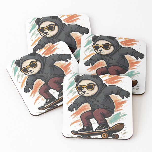 Item preview, Skater Panda T-Shirt | Cool Streetwear Skateboarding Graphic Tee designed and sold by KDesignCrafts.