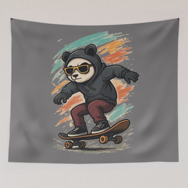 Item preview, Skater Panda T-Shirt | Cool Streetwear Skateboarding Graphic Tee designed and sold by KDesignCrafts.