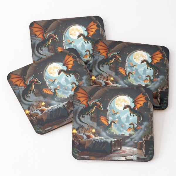Item preview, Flying Dream Dragons | Bright Pop Art Illustration of Colourful Fantasy designed and sold by MagicalArch.