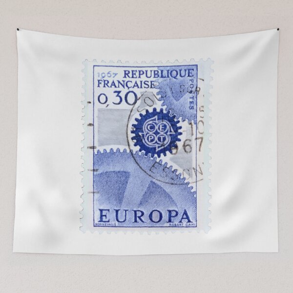 Item preview, Vintage French Europa Blue Postage Stamp designed and sold by red-amber65.