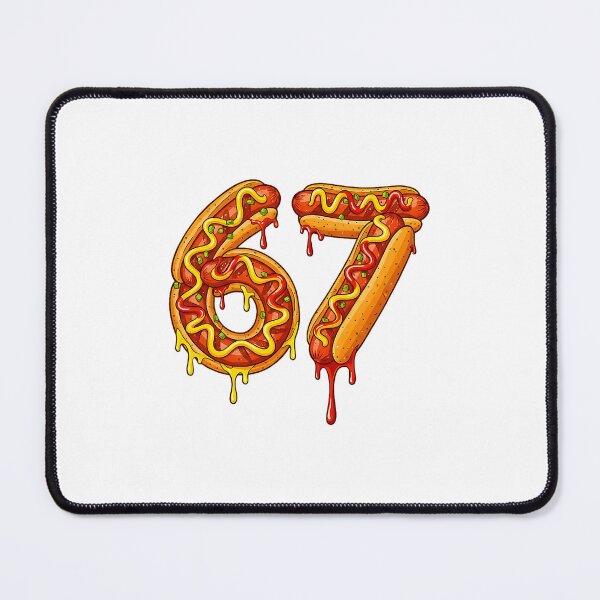Item preview, Sixty Seven Dripping Melted Numbers Bright Fiery Look designed and sold by nojany.