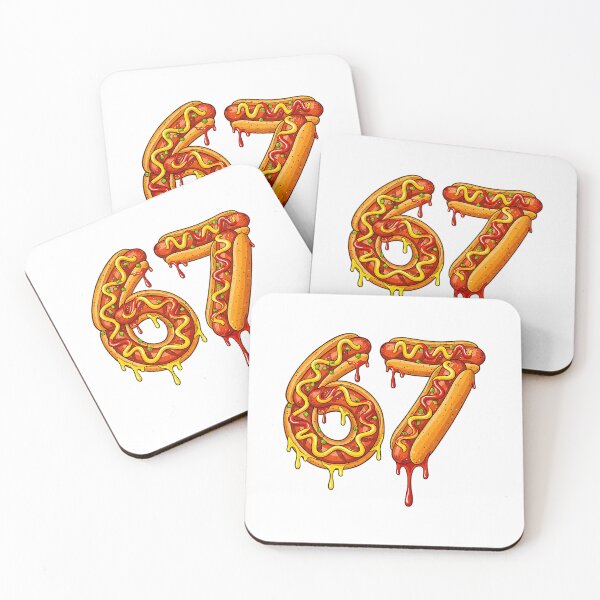 Item preview, Sixty Seven Dripping Melted Numbers Bright Fiery Look designed and sold by nojany.