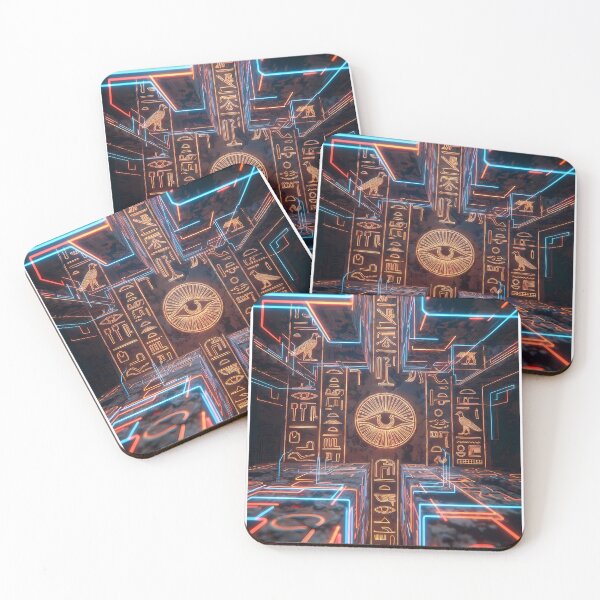 Item preview, 3D Perspectives, Cyberpunk Egyptian Hieroglyphics, Symmetrical Textures (image size 8320x12480) designed and sold by Digital-Davinci.