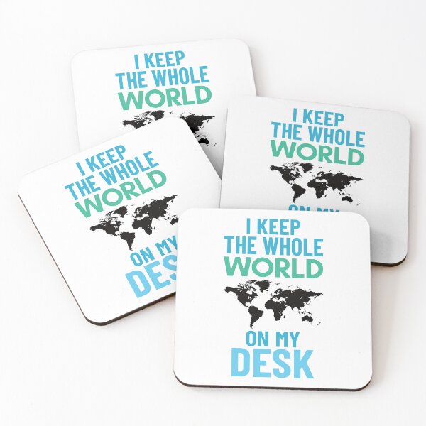 Item preview, I keep the whole world on my desk funny geography designed and sold by Think4Prints.